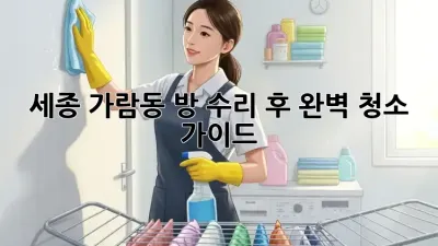 세종 가람동 방 수리 후 완벽 청소 가이드