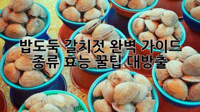 밥도둑🍚 갈치젓 완벽 가이드: 종류, 효능, 꿀팁 대방출!